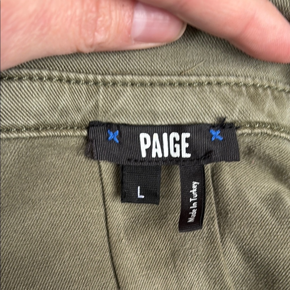 PAIGE Green Utility Jacket Lightweight Cotton Blend - Picture 7 of 9
